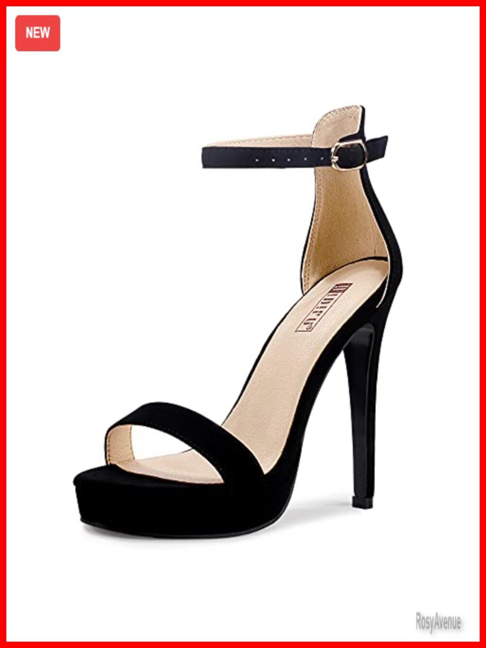 IDIFU Women's Stiletto High Heel Platform Open Toe Ankle Strap Dress Sandals